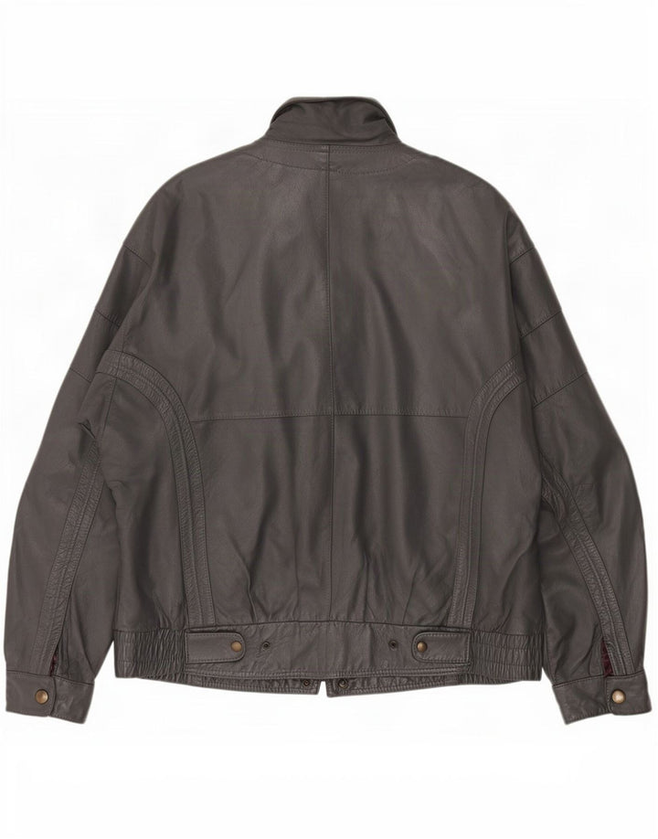 veste en cuir homme vintage IT 50 Grand Noir