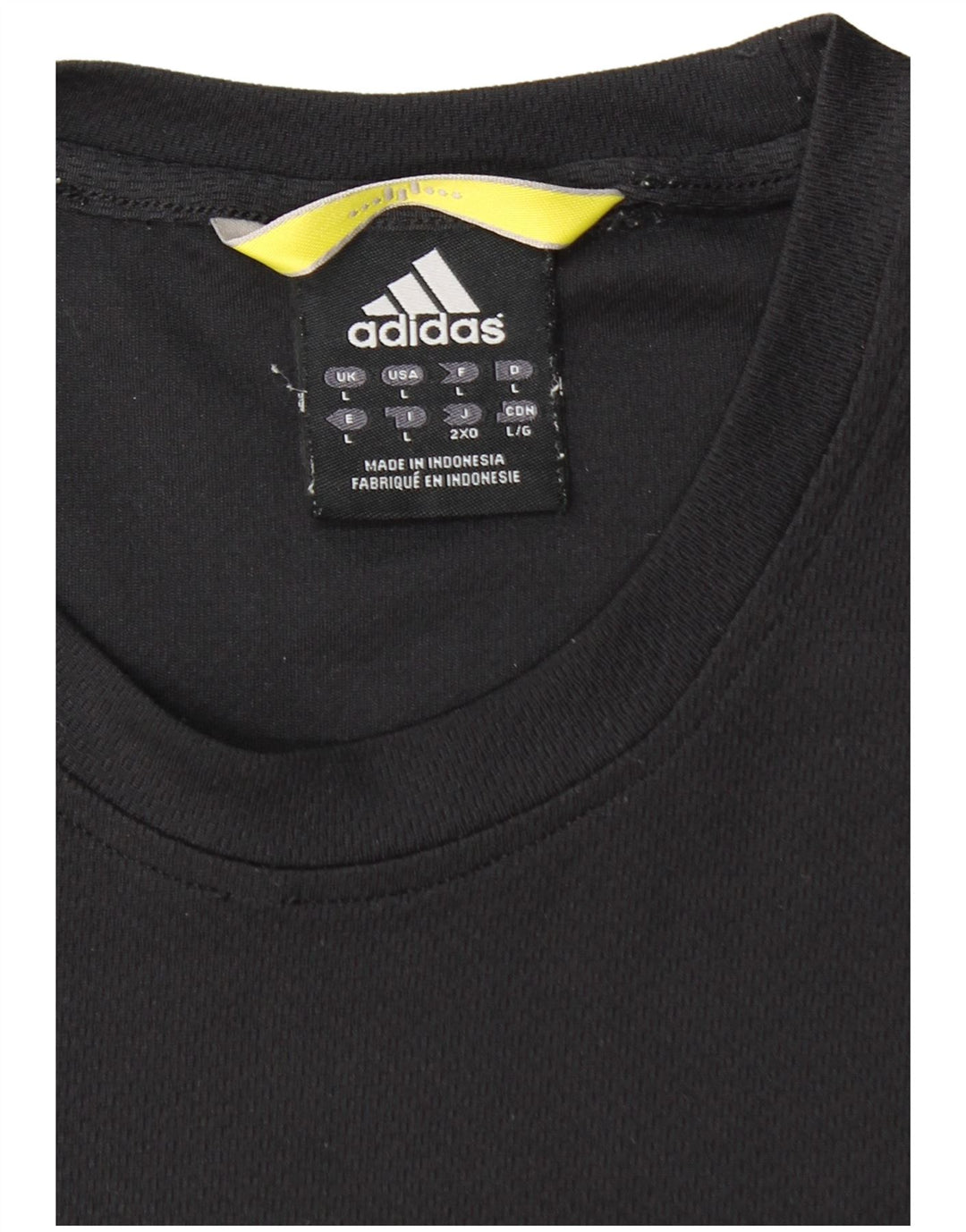 ADIDAS Mens T-Shirt Top Large Black Colourblock Polyester