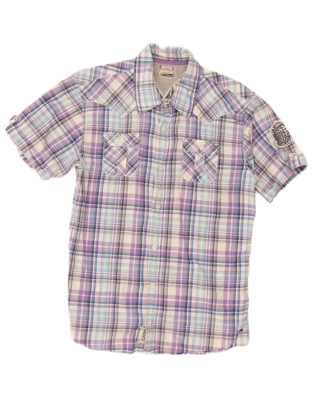 Tommy Hilfiger Chemise à manches courtes homme en coton à carreaux multicolore moyen