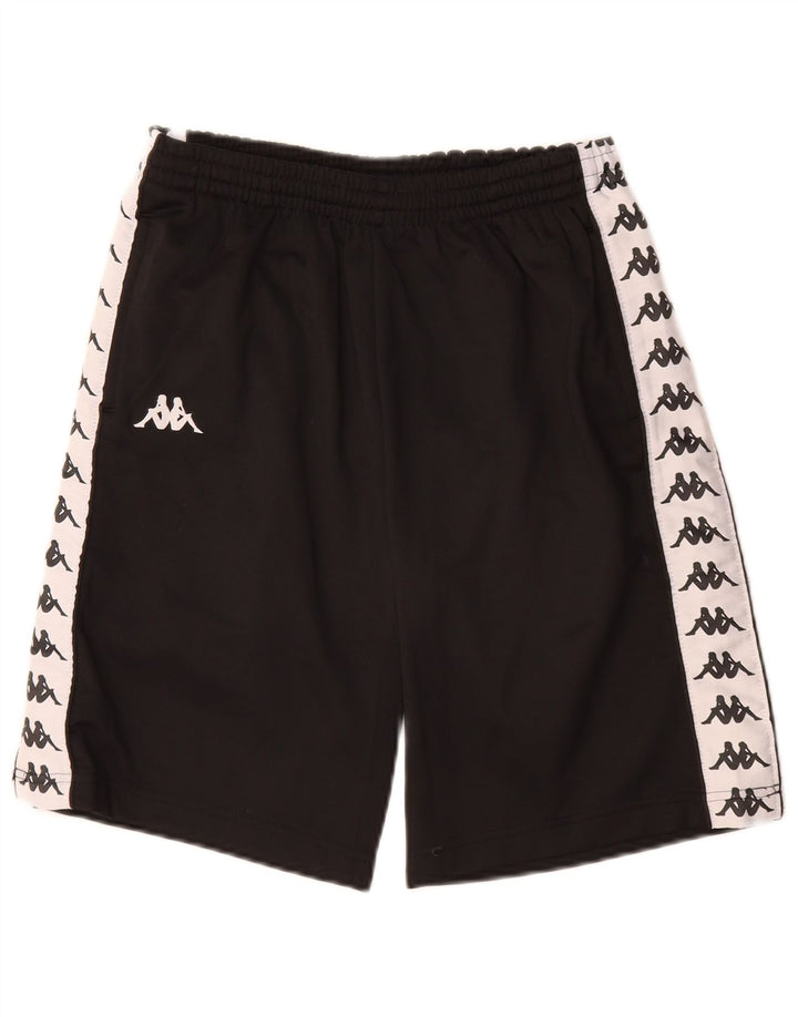 Kappa Short de Sport Graphique Garçon 11-12 Ans Noir Colorblock Polyester