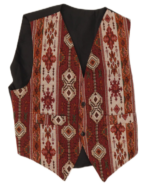 gilet homme vintage moyen bordeaux géométrique