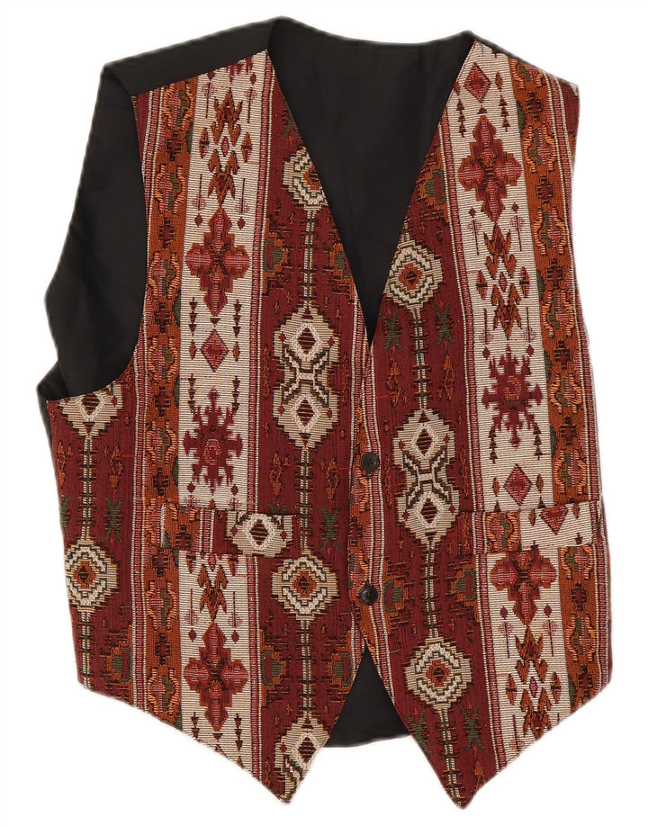 gilet homme vintage moyen bordeaux géométrique