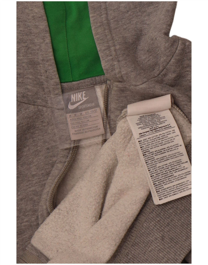 NIKE Pull à capuche zippé fille 10-11 ans Coton gris moyen