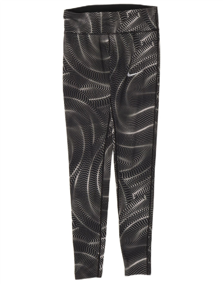 Nike Legging Dri Fit Femme UK 6 XS Noir Géométrique Polyester