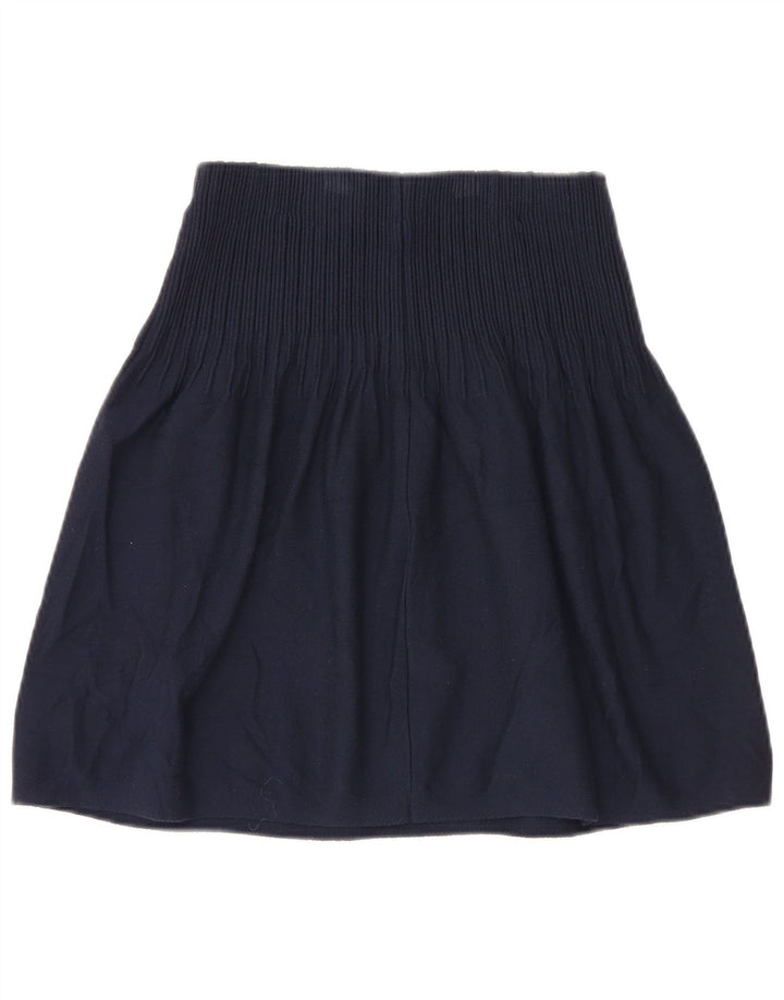 Massimo Dutti Jupe trapèze en tricot pour femme Small W26 Bleu marine Viscose