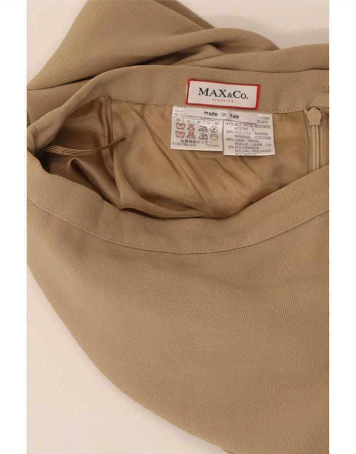 Max & Co. Jupe crayon femme UK 12 Medium W28 Acétate beige