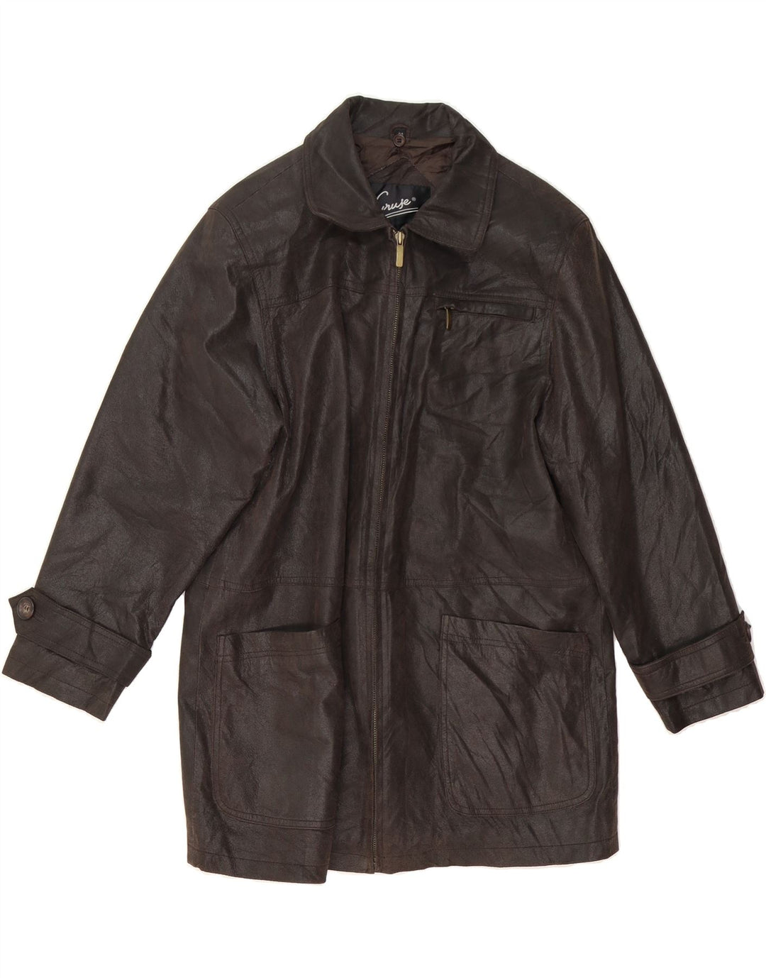CRUSE Mens Leather Jacket EU 34 XS Brown Leather Vintage Cruse and Second-Hand Cruse from Messina Hembry 