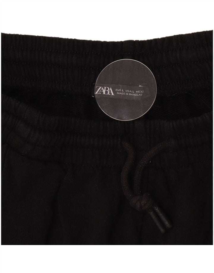 Zara Pantalon de survêtement pour femme UK 14 Large Noir