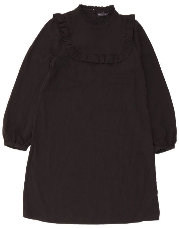 Marks & Spencer Robe droite à manches longues pour femme UK 12 Noir moyen