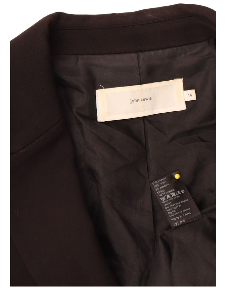 John Lewis Veste blazer à 2 boutons pour femme UK 14 Medium Noir Viscose