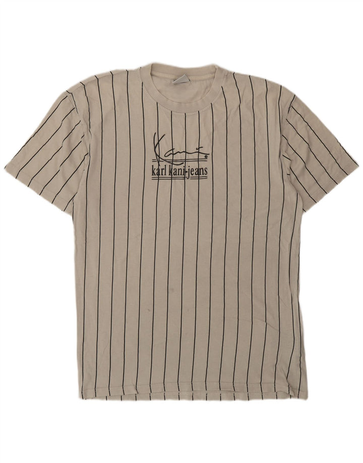 KARL KANI T-Shirt Graphique Haut Petit Coton Rayé Beige Homme