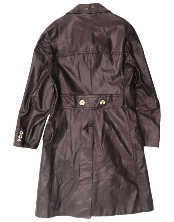 Manteau en cuir homme vintage IT 46 petit cuir noir classique