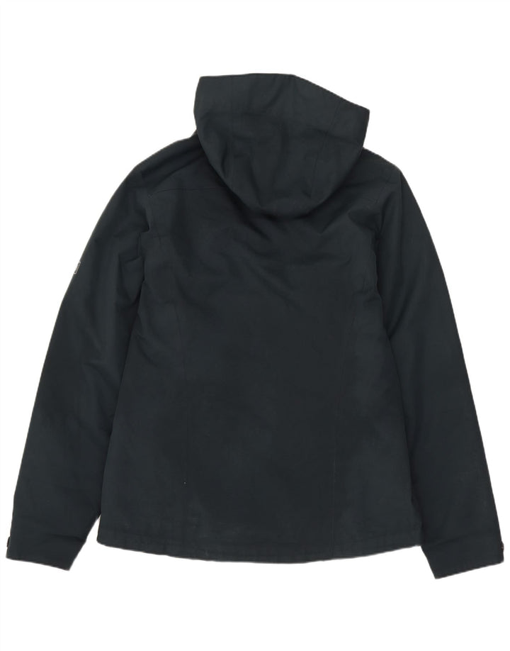 JACK WOLFSKIN Veste coupe-vent à capuche pour femme UK 12 Bleu marine moyen