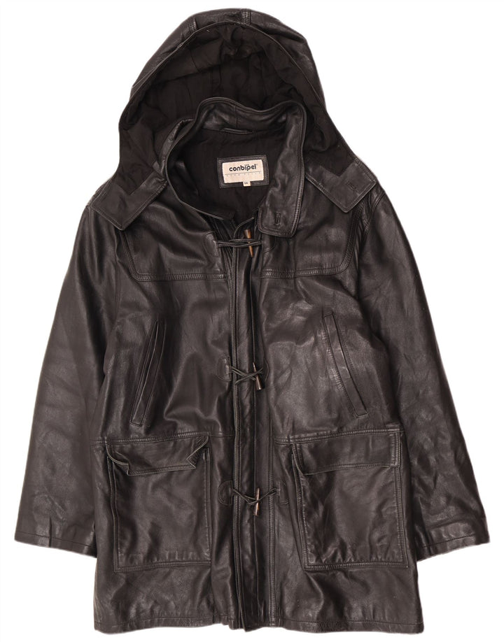 Conbipel Veste en cuir à capuche pour homme IT 56 2XL Noir