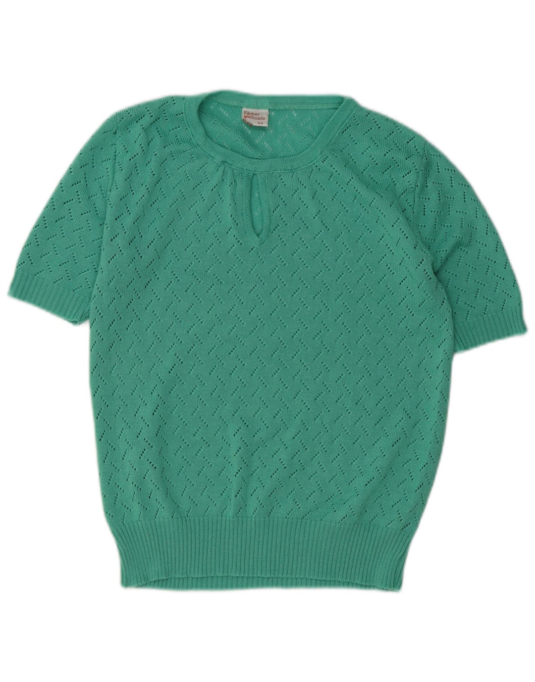 vintage Femme Crew Neck Jumper Pull IT 44 Moyen Vert Polyacrylique