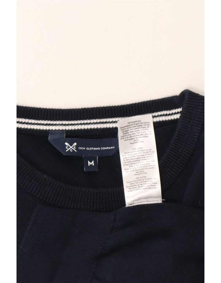 CREW CLOTHING Pull col rond homme en coton bleu marine moyen