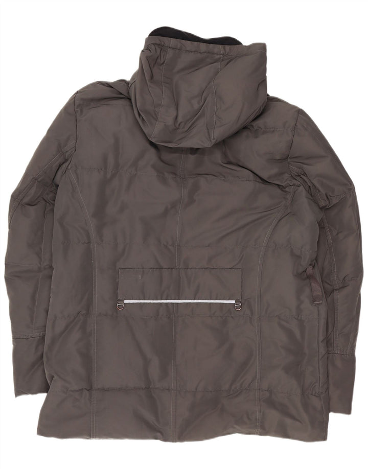 PEUTEREY Manteau matelassé à capuche pour homme UK 40 Large Gris Polyester