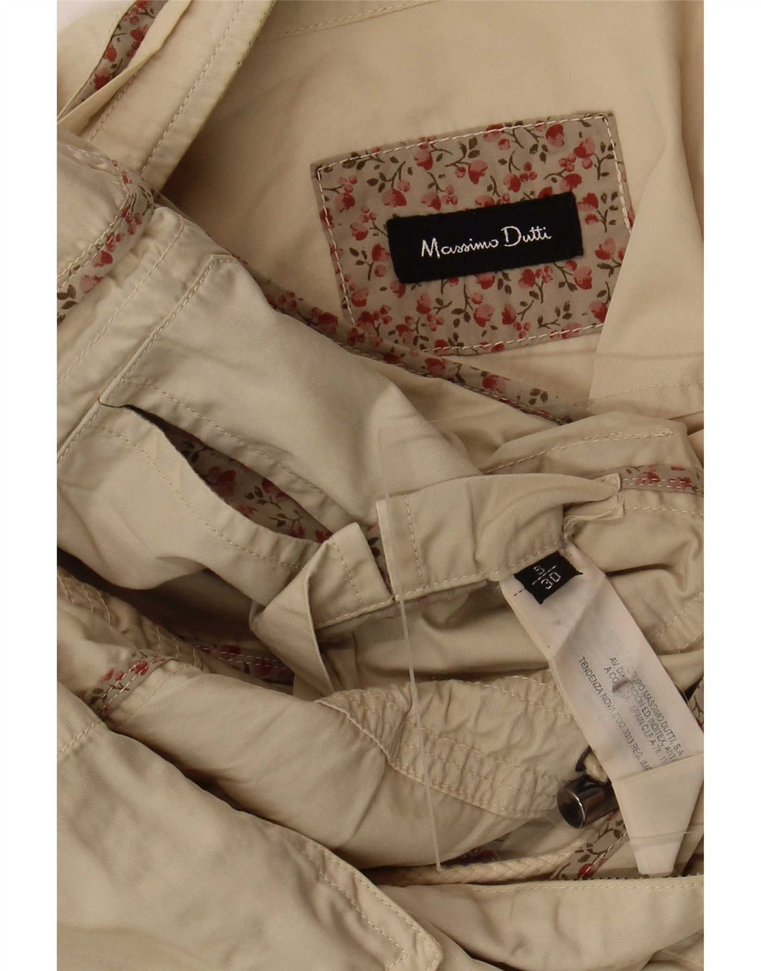 Massimo Dutti Veste utilitaire pour femme UK 10 Petit coton beige