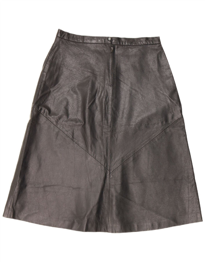 jupe en cuir femme vintage IT 52 2XL W32 Noir