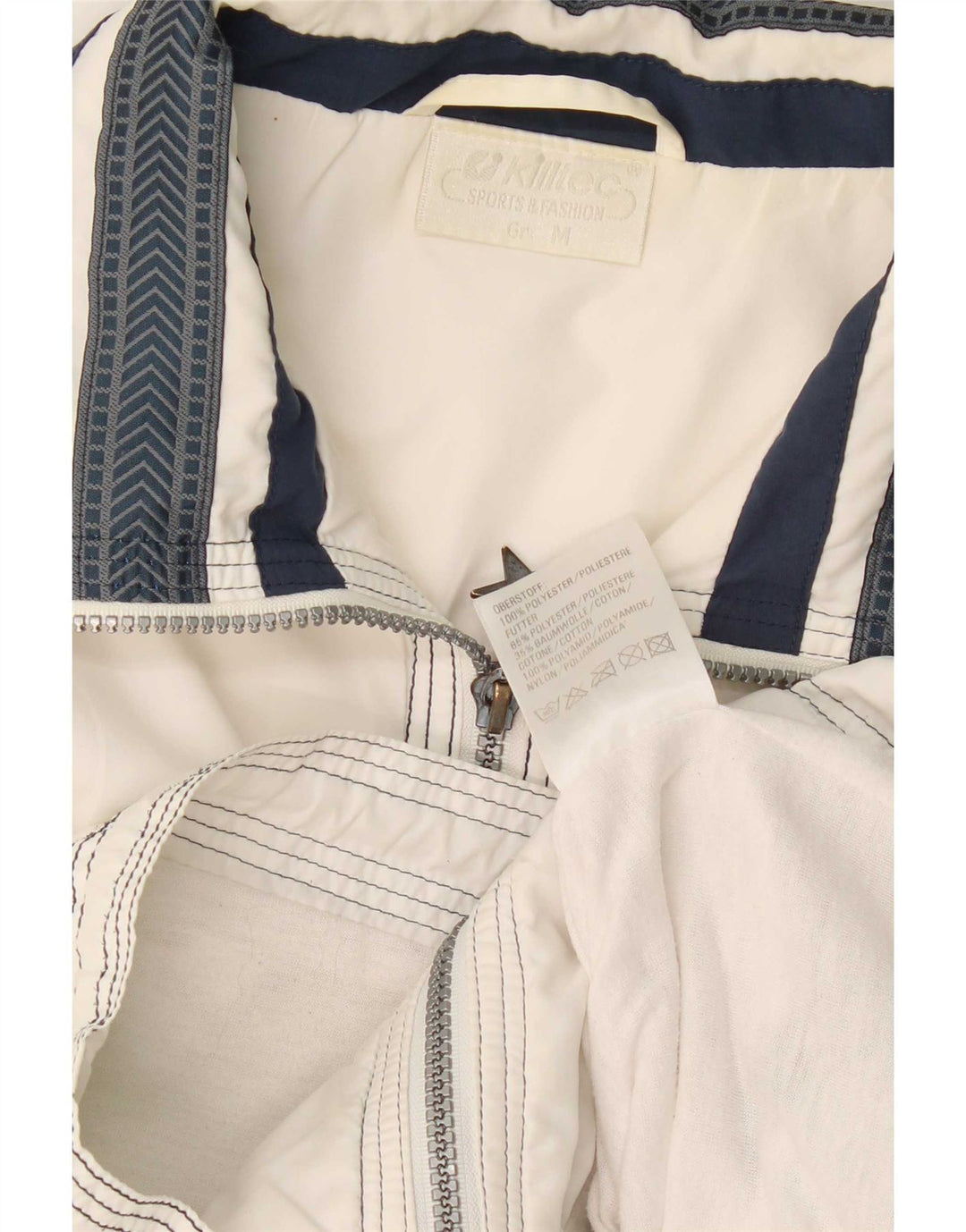 Killtec Gilet Homme UK 38 Moyen Blanc Rayé Polyester