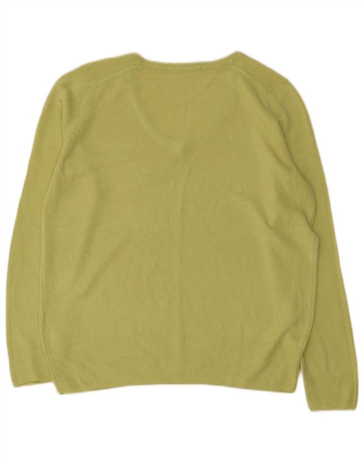 MARKS & SPENCER Pull surdimensionné à col en V pour femme UK 10 Petit Vert