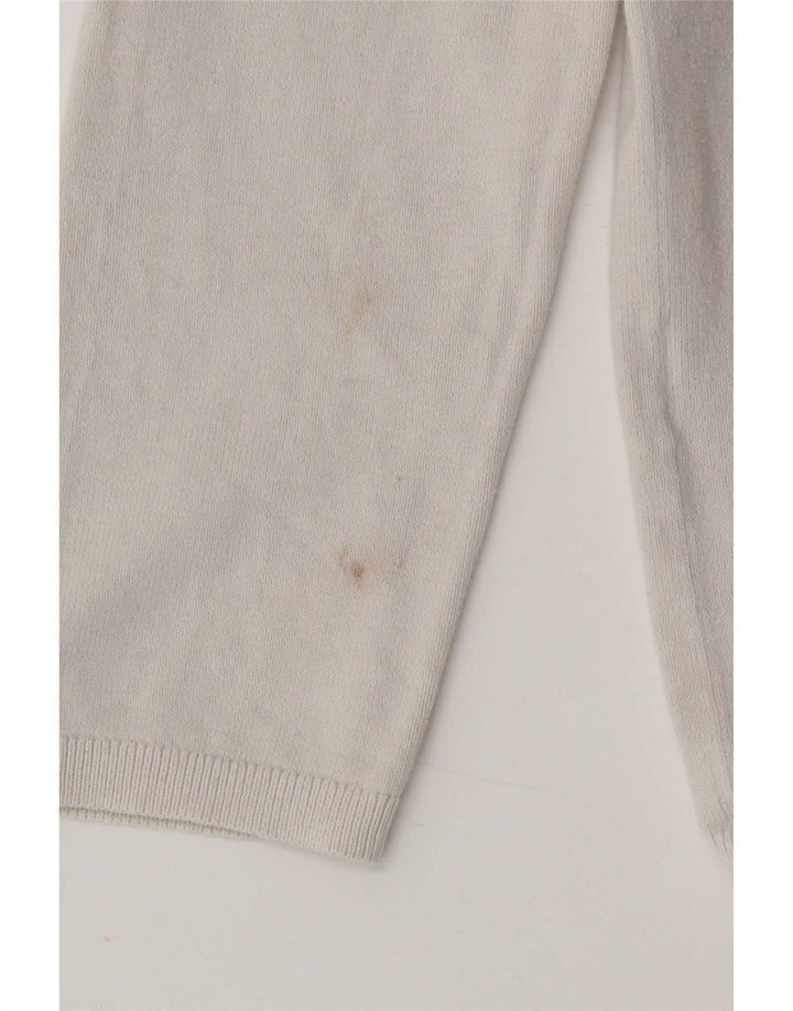 Tommy Hilfiger Pull col en V pour femme UK 14 Blanc moyen