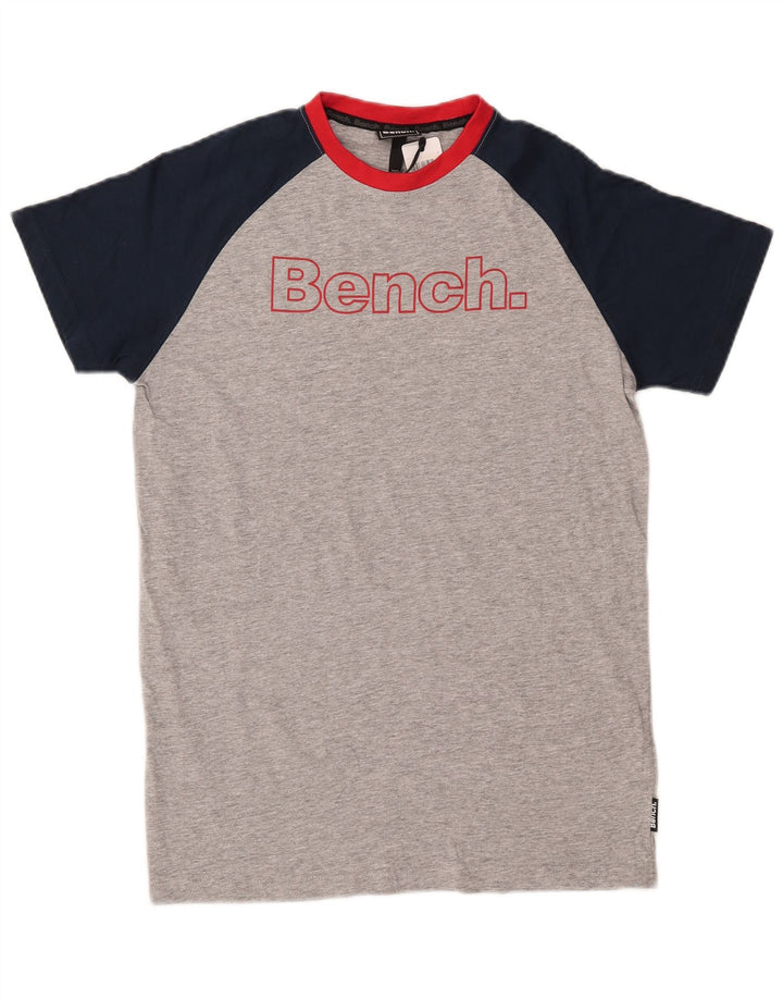 BENCH T-Shirt Graphique Garçon 12-13 ans Gris Colorblock Coton