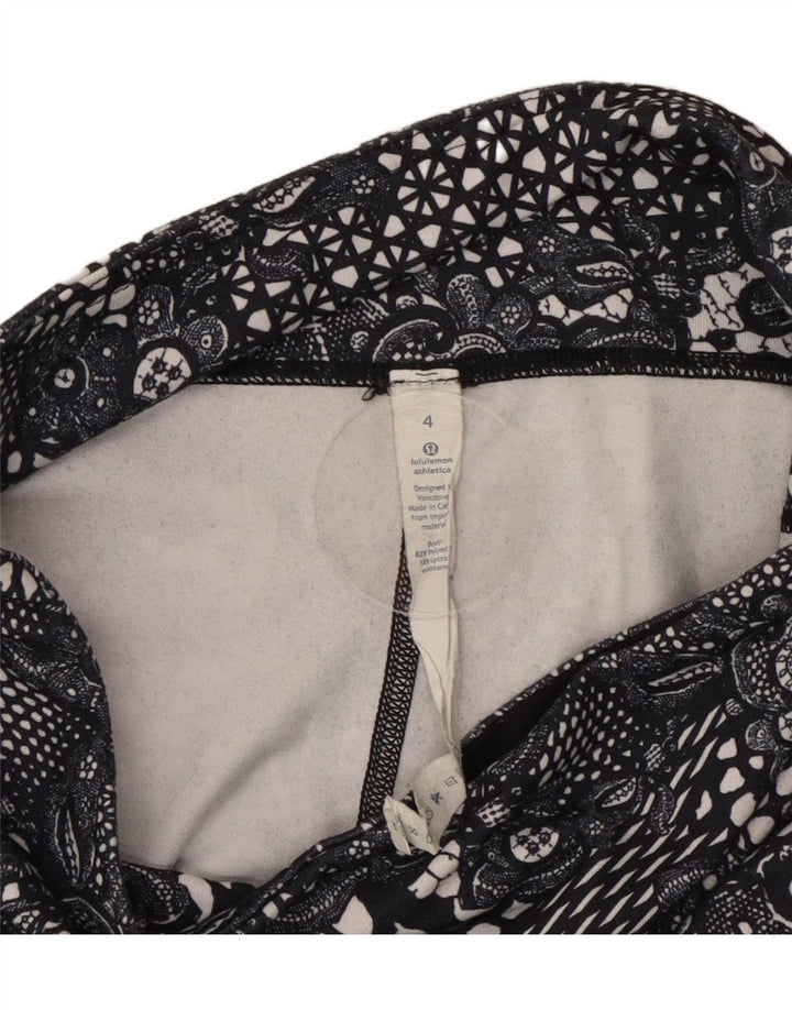 Lululemon Femmes Capri Leggings US 4 Petit Noir Floral Polyester