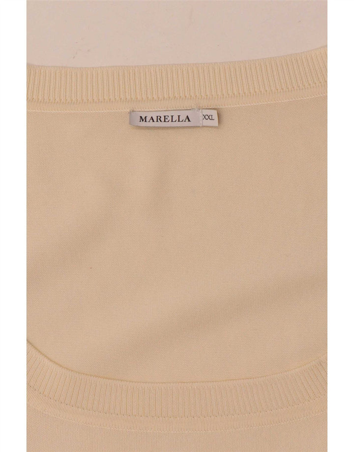 Marella Haut Femme Manches 3/4 UK 20 2XL Blanc Cassé