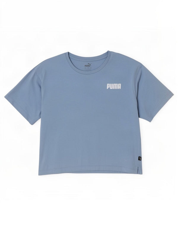 Puma T-shirt court surdimensionné pour femme UK 10 Petit Bleu Coton