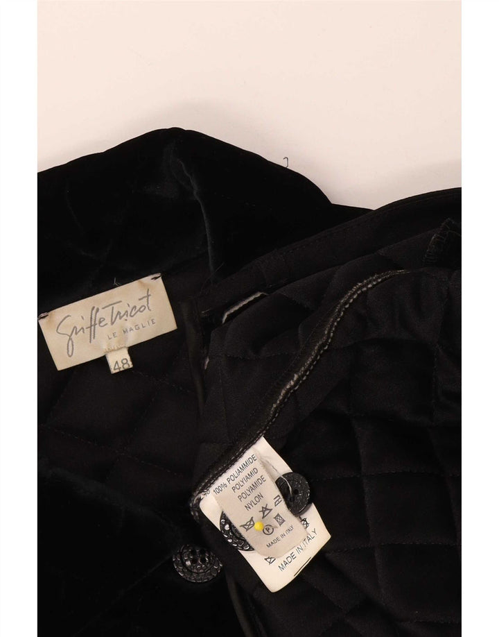 Veste matelassée en velours femme vintage IT 48 XL Noir Polyamide