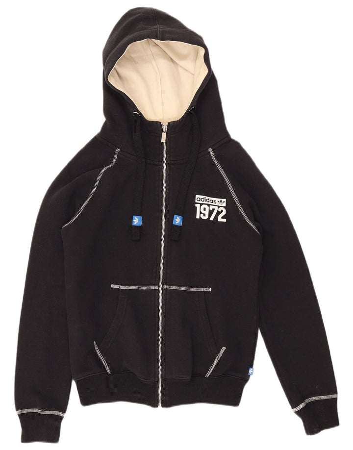 ADIDAS Pull à capuche graphique pour femme UK 10 Petit coton noir