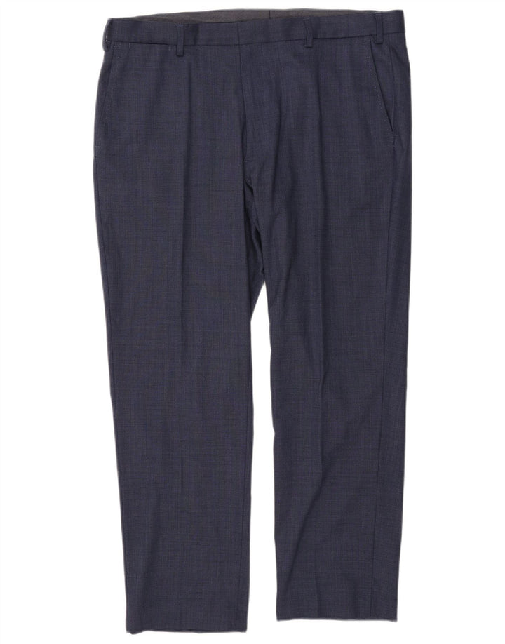 Marks & Spencer Pantalon de costume coupe classique pour homme W38 L29 Bleu laine