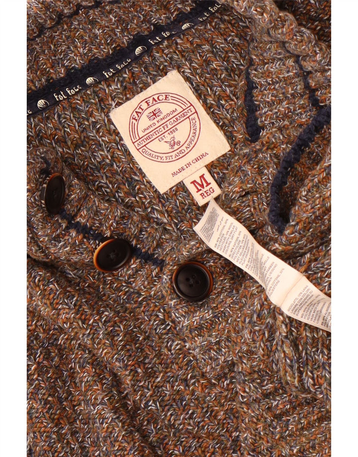 Fat Face Pull col boutonné pour homme en coton moucheté marron moyen