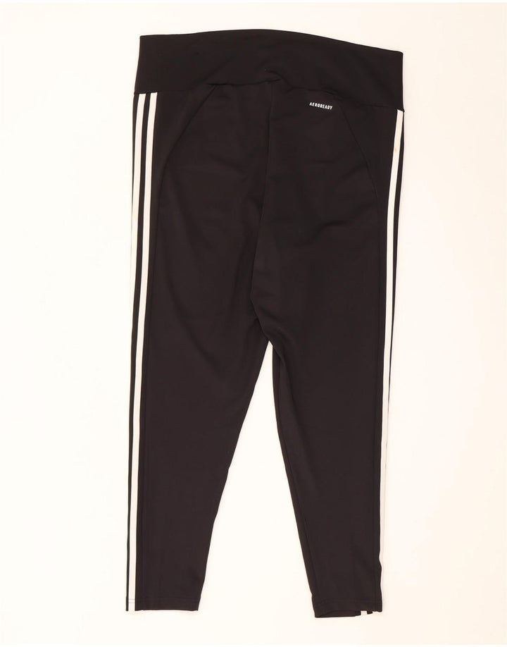 Adidas Legging court pour femme UK 20/22 XL Noir Polyester