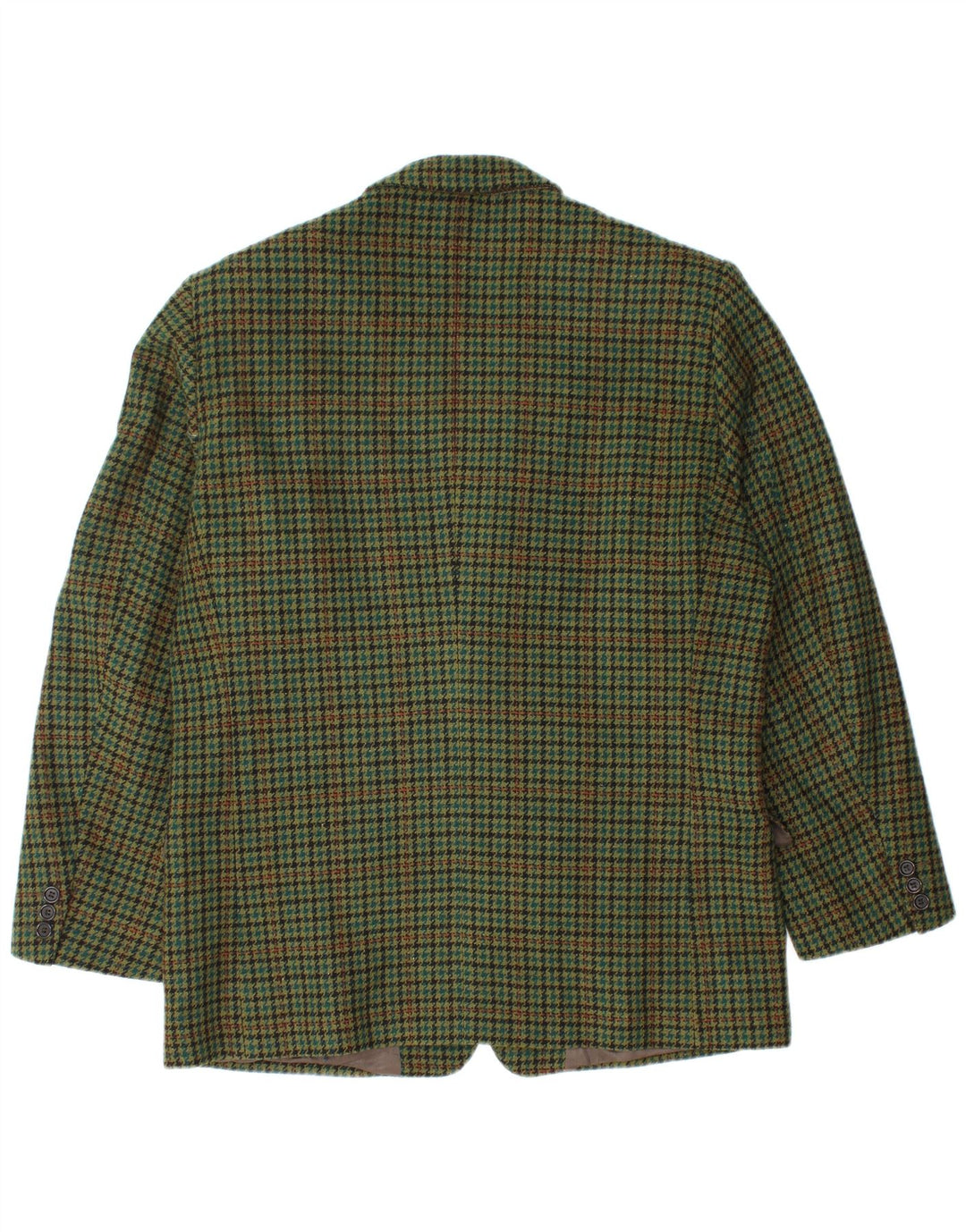 vintage Homme 2 Bouton Blazer Veste IT 50 Grand Carreau Vert Nouvelle Laine