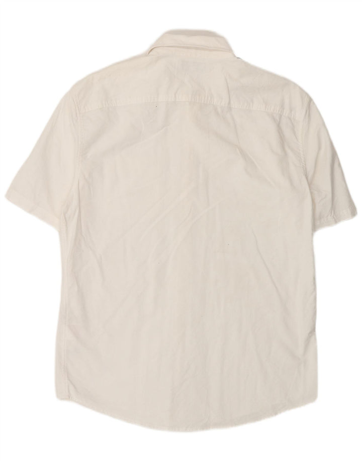 Jack Wills Chemise ajustée à manches courtes pour homme en coton blanc moyen