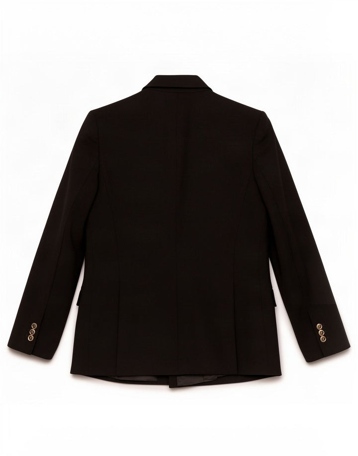Zara Veste Blazer Double Boutonnage Femme UK 14 Large Noir Polyester