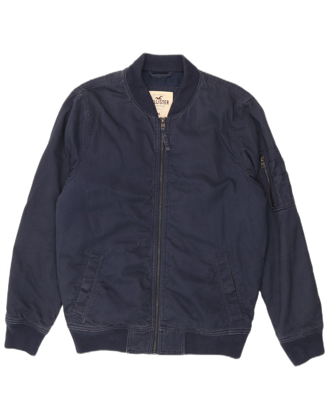 Hollister Veste Bomber Homme UK 38 Coton Bleu Marine Moyen
