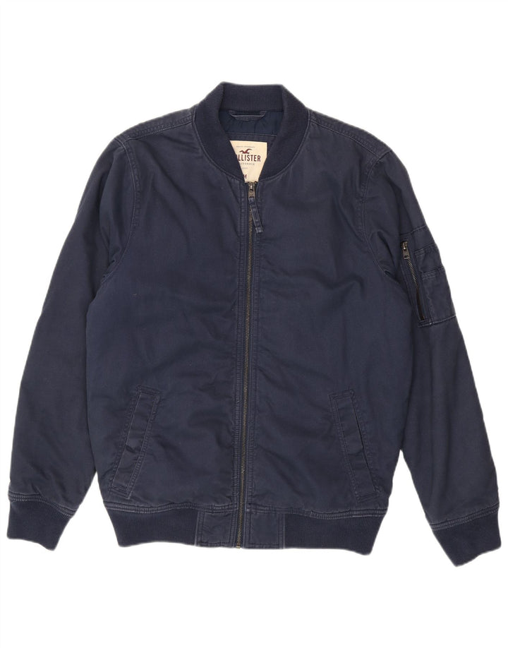 Hollister Veste Bomber Homme UK 38 Coton Bleu Marine Moyen