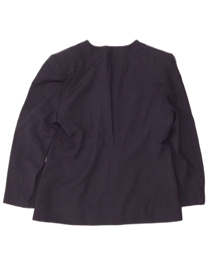 Luisa Spagnoli Veste blazer croisée pour femme IT 46 Large Bleu marine