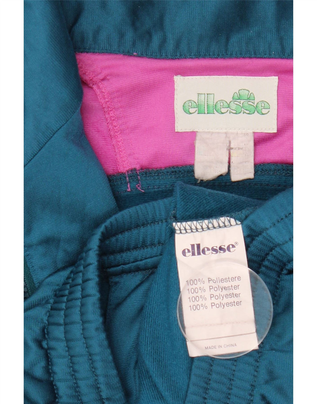 Ellesse Veste de survêtement pour femme UK 20 2XL Vert Colorblock Polyester