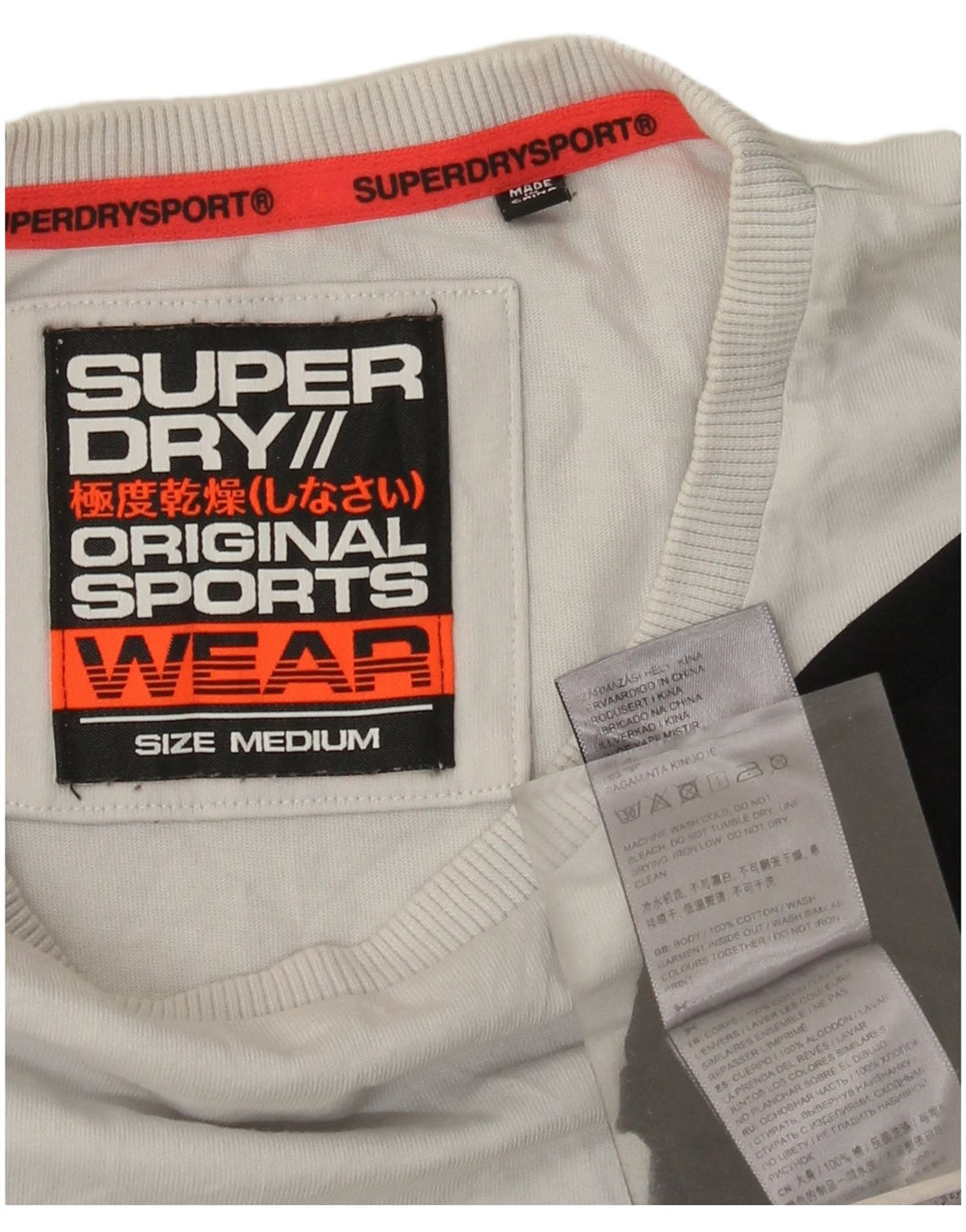 Superdry T-Shirt Graphique en Coton Colorblock Noir Moyen Homme