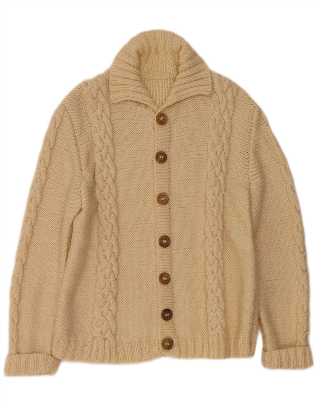 Pull Cardigan Vintage Homme Beige Moyen
