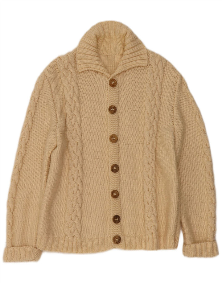 Pull Cardigan Vintage Homme Beige Moyen