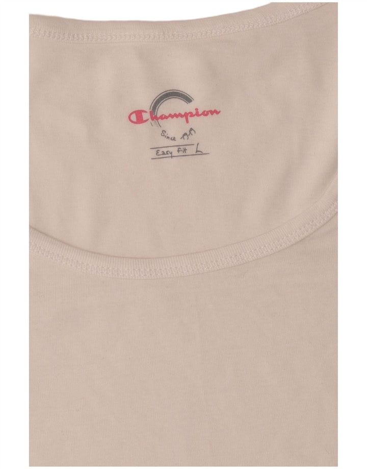 Champion T-shirt Easy Fit pour femme UK 16 Large Blanc cassé