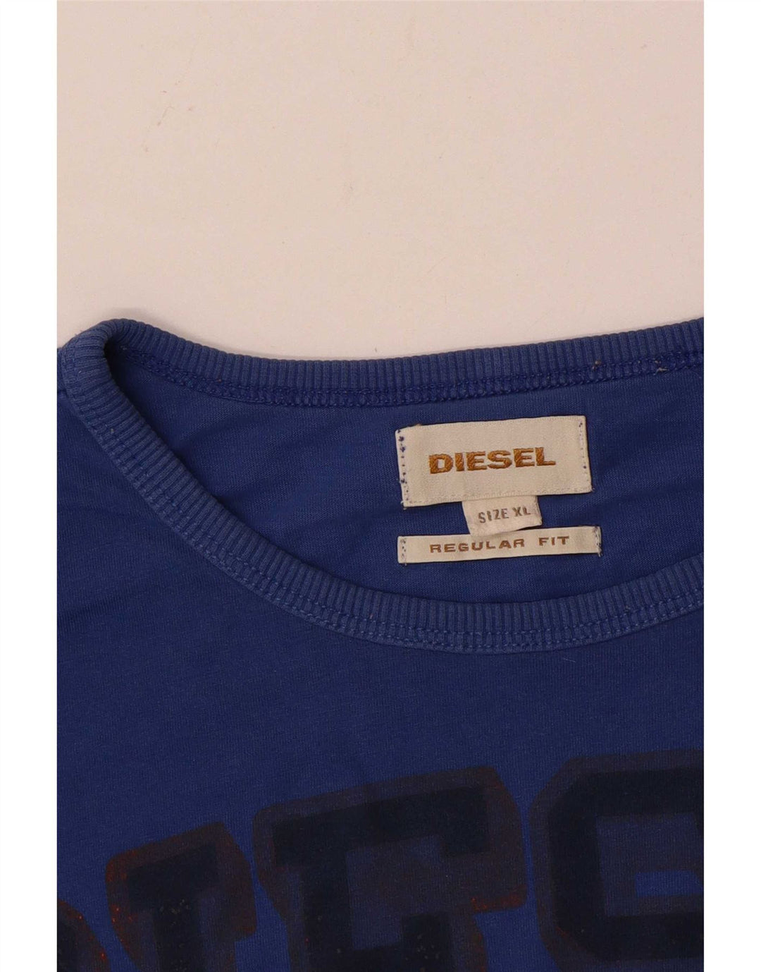 Diesel Hommes Regular Fit Graphic T-Shirt Top XL Bleu