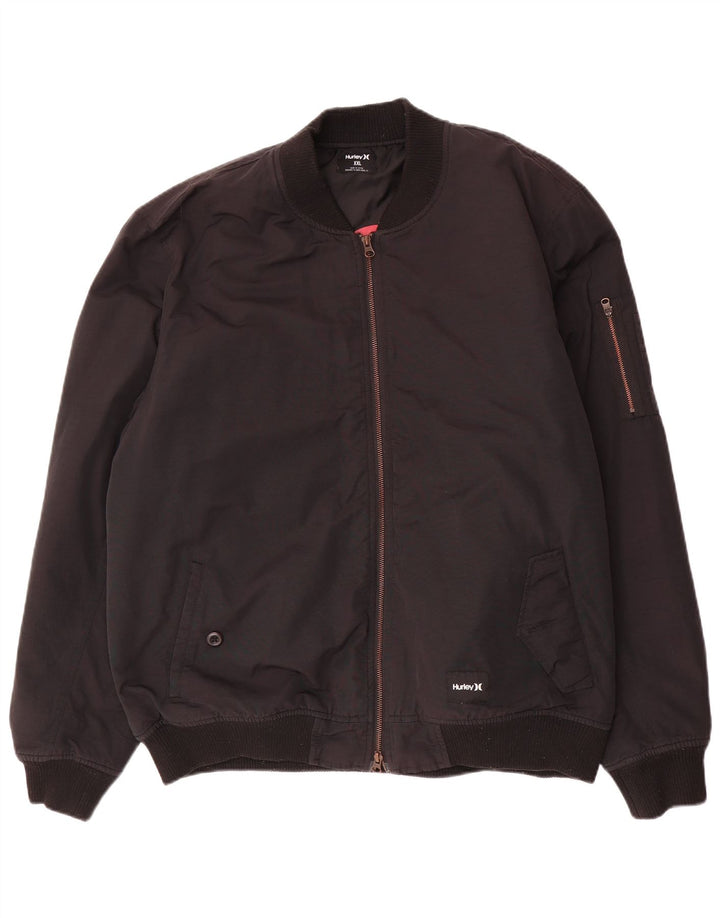 HURLEY Veste Bomber Homme UK 44 2XL Noir Nylon