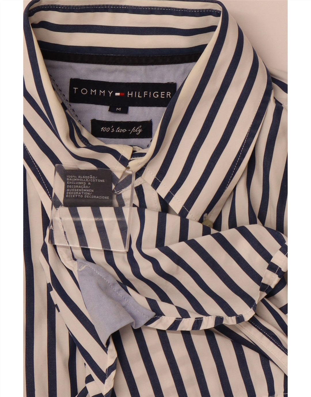 TOMMY HILFIGER Chemise Homme Coton Rayé Blanc Moyen