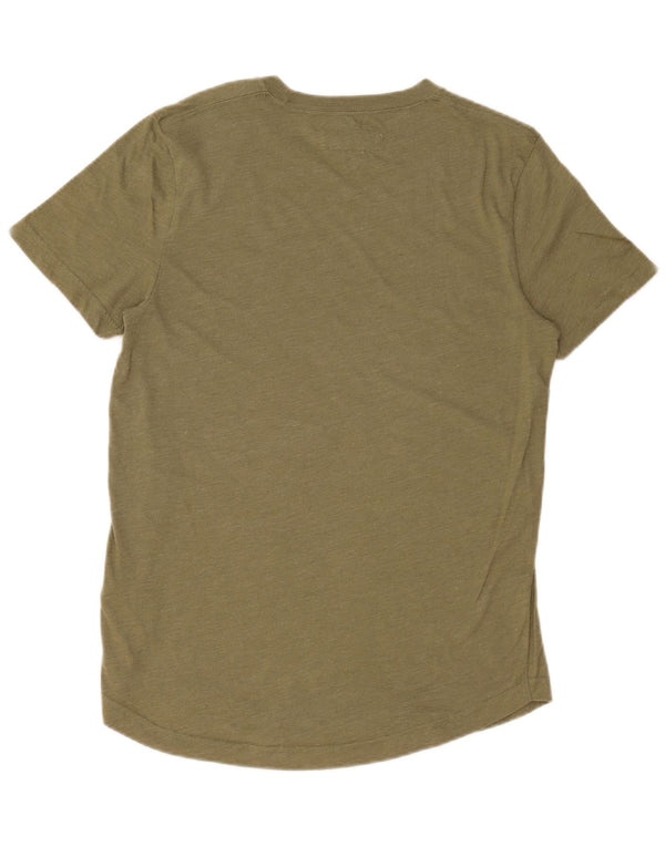 ABERCROMBIE & FITCH Mens T-Shirt Top Medium Khaki Cotton